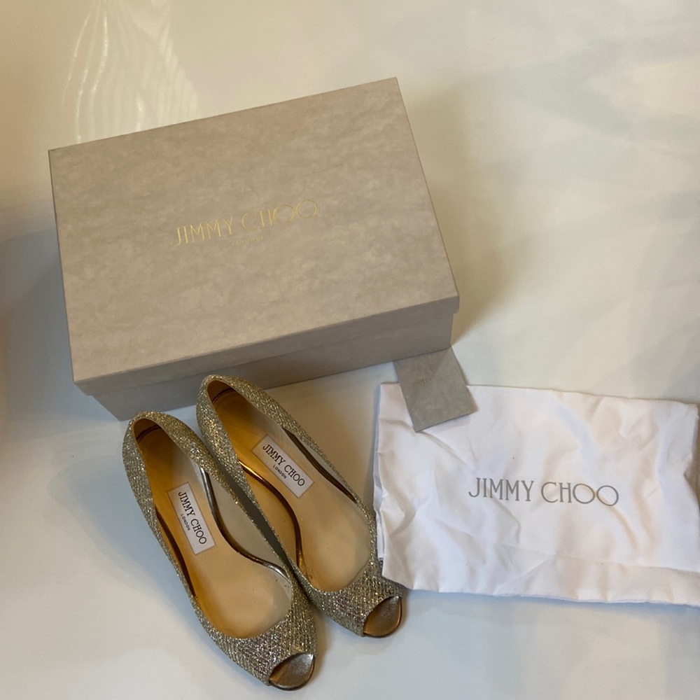 Jimmy Choo Isabel champagne glitter size 36 1/2